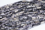 Zebra Jasper beads rectangular tube tubular beads 15.5" 4x13mm