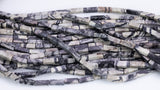 Zebra Jasper beads rectangular tube tubular beads 15.5" 4x13mm