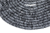 Natural Snow Flake Obisdian- High Quality in Saucer Roundel, 6mm Smooth Gemstone Beads Thin Roundel