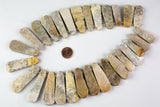 Fossil Coral Quartz- Free Form Drops Beads- High Quality- 12*50mm- Full Strand 16" - 22 Pieces
