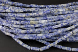 Sodalite beads rectangular tube tubular beads 15.5" 4x13mm