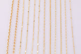 16" Dainty 14k Gold Necklace Satellite Chains for Layering - 16" with extender