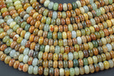 Natural Flower Jade Beads. Full Strand, 8mm Beads- Roundel Smooth Gemstone Beads