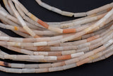 Natural Pink Aventurine beads tube tubular beads 15.5" 4x13mm