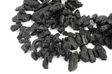 Natural Tektite Beads Freeform Drops Drilled Black Meteorite Cosmic Gems Rough Raw Gemstone 15.5" Strand