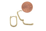 Circle Earring Round U Shaped Hoops- Solid Brass- 12x18mm- 3mm thick