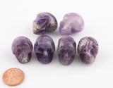 1 Pc Natural Amethyst Skull Skulls ~1" - Self Standing - Not Drilled