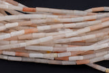 Natural Pink Aventurine beads tube tubular beads 15.5" 4x13mm