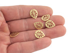 Brass earrings-Earring copper accessories-Earring connector-Brass earring charms-Earring pendant-Brass jewelry-Leafearrings-11x14mm
