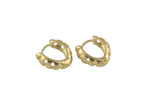 Circle Earring Round V Shaped Circle Hoops- Solid Brass- 15mm- 6mm thick