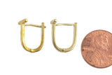 Circle Earring T Shaped Hoops- Solid Brass