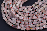 Natural Red Hematoid Lepidocrocite Quartz Raw Rough Nuggets - 7x10mm Beads Crystal Powerful Energy Stone 15.5" Strand Smooth