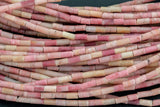 Natural Rhodonite Jasper beads tube tubular beads 15.5" 2x4mm