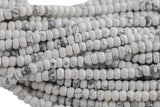 Natural Howlite High Quality in Faceted Roundel, 6 and 8mm- Full 15.5 Inch Strand-Full Strand 15.5 inch Strand Gemstone Beads