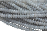 GORGEOUS MYSTIC Gray Silverite JADE / Moonstone Color High Quality in Faceted Rondelle- 8mm-Full Strand 15.5 inch Strand