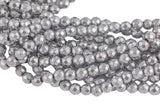 Platinum Plated HEMATITE Beads. Round Faceted. 3mm, 4mm, 6mm, or 8mm. Full Strand 16".