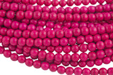 Fusia Magnesite Turquiose Round- Full 16 inch strand- 4mm, 6mm, 8mm, 10mm, 12mm, 14mm, 16mm Smooth Gemstone Beads