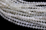 Natural White Fire Moonstone Beads - Milky White - High Quality Round - Slightly Gray with White Fire- Full Strands 6mm 8mm 10mm 12mm