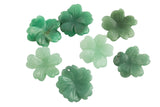 Green Aventurine 3d Flower Figurine About 24mm across Pre-charged- drilled on top to attach to string.