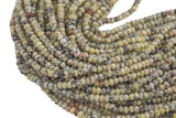 Natural Yellow Dalmation Jasper Faceted Roundel 4mm- Full 15.5 Inch strand Gemstone Beads