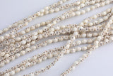 White Howlite Turquoise Skull Beads 6mm 6x8mm 15.5" Strand