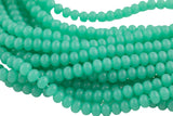 7x10mm Crystal Smooth Roundel 1 or 2 or 5 or 10 STRANDS- 16 Inch Strand- Mint Opal