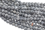 Natural Gray Picasso Jasper Beads Grade AAA Faceted Round 6mm 8mm 10mm 12mm High Quality Loose Gemstone Beads Full Strand 15.5-16"