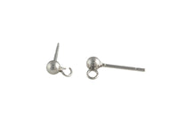 925 Sterling Silver- Ball Earring Stud-- USA Product-3mm 4mm 5mm 6mm - with ring or without
