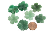 Green Aventurine 3d Flower Figurine About 24mm across Pre-charged- drilled on top to attach to string.