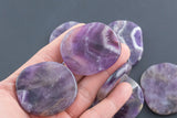 Natural Amethyst Flat Oval Shaped- 42x45mm