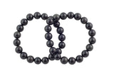 Black Tourmaline Bracelet Round Size 6mm and 8mm- Handmade In USA Natural Gemstone Bracelets - Handmade Jewelry - approx. 7"
