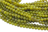Natural Diamond Cut Olive Jade 6mm 8mm 10mm Round Beads 15.5" Strand Gemstone Beads