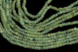 Natural Prehnite Faceted Cube Beads Size 3mm 15.5" Strand