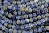 Natural Sodalite Faceted Cube Beads Size 5mm 15.5" Strand