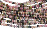Natural Tourmaline Beads Full Strands-15.5 inches-4mm- Nice Size Hole- Diamond Cutting, High Facets- Nice and Sparkly- Faceted Roundel