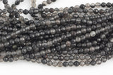 Obsidian Full Strands-15.5 inches-3mm- Nice Size Hole- Diamond Cutting, High Facets- Nice and Sparkly- Faceted Round