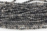 Obsidian Full Strands-15.5 inches-3mm- Nice Size Hole- Diamond Cutting, High Facets- Nice and Sparkly- Faceted Round