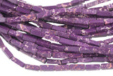 Purple Sea Sediment Jasper rectangular tube tubular beads 15.5" 4x13mm