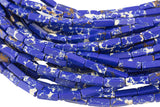 Blue Sea Sediment Jasper rectangular tube tubular beads 15.5" 4x13mm