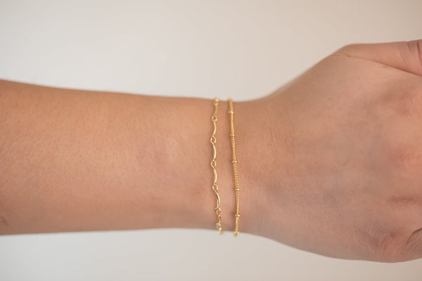 14K Gold Filled Bracelet - Made in USA - High Quality Gold Filled Jewelry - WATERPROOF - All chains manufactured and made in USA Satellite