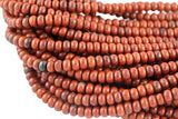 Natural Red Jasper- High Quality in Roundel, 6mm, 8mm- Full 15.5 Inch Strand-Full Strand 15.5 inch Strand Smooth Gemstone Beads