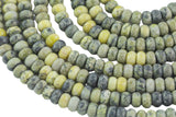 Natural Yellow Flower Jade- High Quality in Roundel, 6mm, 8mm- Full 15.5 Inch Strand-Full Strand 15.5 inch Strand Smooth Gemstone Beads
