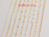 14K Gold Filled Bracelet - Made in USA - High Quality Gold Filled Jewelry - WATERPROOF - All chains manufactured and made in USA Satellite