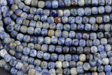 Natural Sodalite Faceted Cube Beads Size 5mm 15.5" Strand