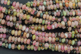 Natural Tourmaline Beads Full Strands-15.5 inches-4mm- Nice Size Hole- Diamond Cutting, High Facets- Nice and Sparkly- Faceted Roundel