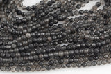Obsidian Full Strands-15.5 inches-3mm- Nice Size Hole- Diamond Cutting, High Facets- Nice and Sparkly- Faceted Round