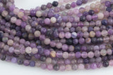 Natural Lepidolite Full Strands-15.5 inches-5mm- Nice Size Hole- Diamond Cutting, High Facets- Nice and Sparkly- Faceted Round