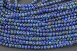 Natural Lapis 3.5mm - Diamond Cutting, High Facets - Nice and Sparkly - Faceted Round - 1 strand 15.5 inches