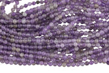 Natural Amethyst - Full Strands-15.5 inches-2-3mm 4mm- Nice Size Hole- Diamond Cutting,High Facets-Nice and Sparkly-Faceted Round