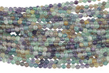 Natural Rainbow Flouride Beads Full Strands-15.5 inches-4.5mm- Nice Size Hole- Diamond Cutting Facets- Nice and Sparkly- Faceted Round